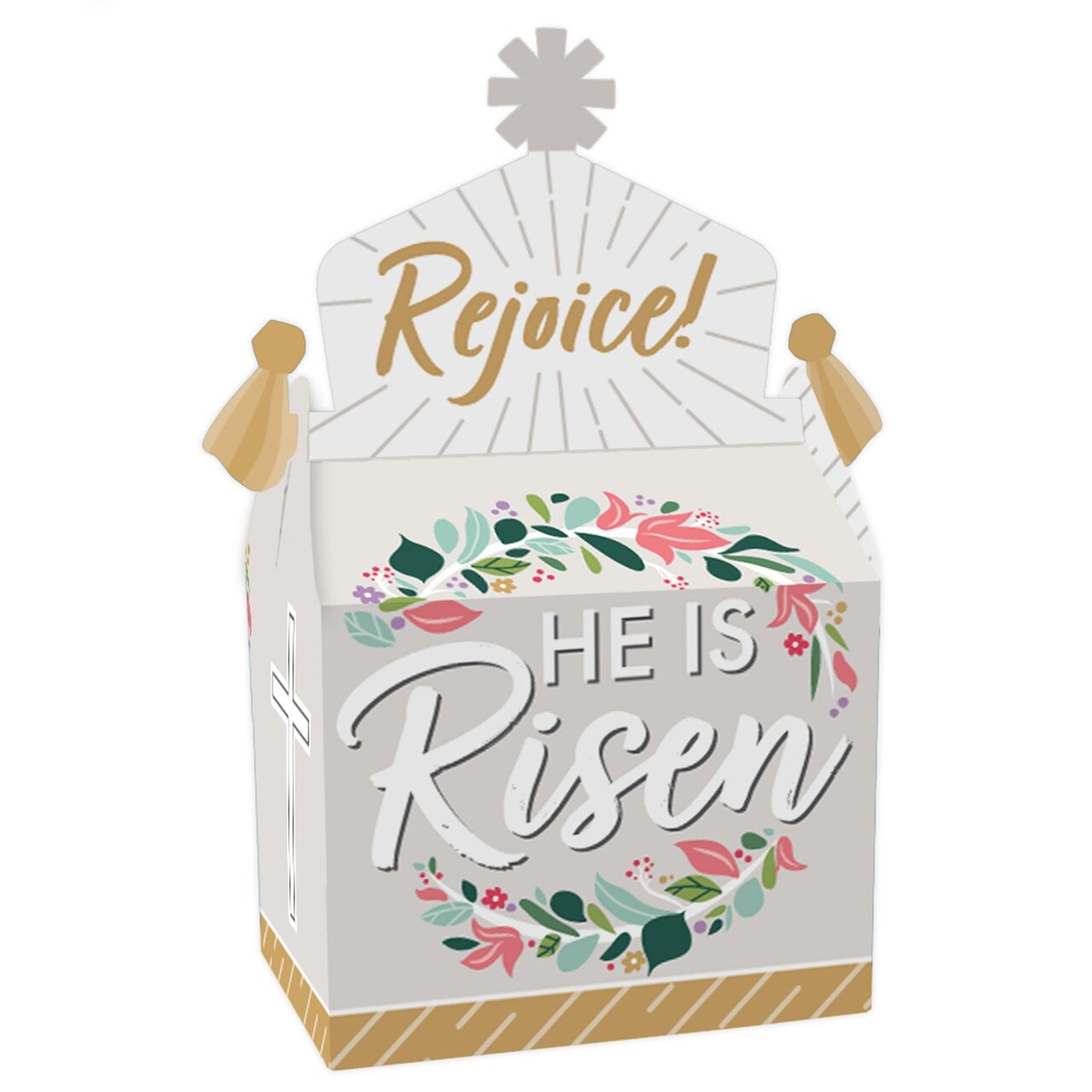 Big Dot of Happiness Religious Easter - Treat Box Party Favors - Christian Holiday Party Goodie Gable Boxes - Set of 12